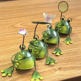 Garden Metal Frog Statue 4-piece Set
