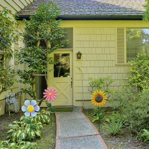 Metal Flower Garden Stakes