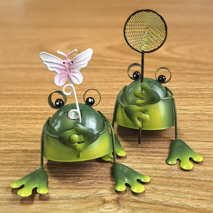 Garden Metal Frog Statue 4-piece Set