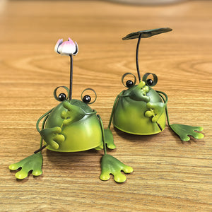 Garden Metal Frog Statue 4-piece Set