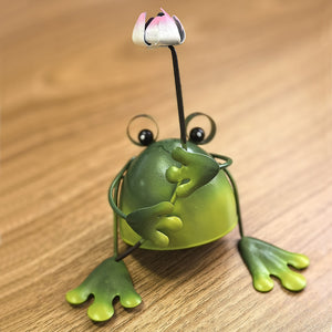 Garden Metal Frog Statue 4-piece Set