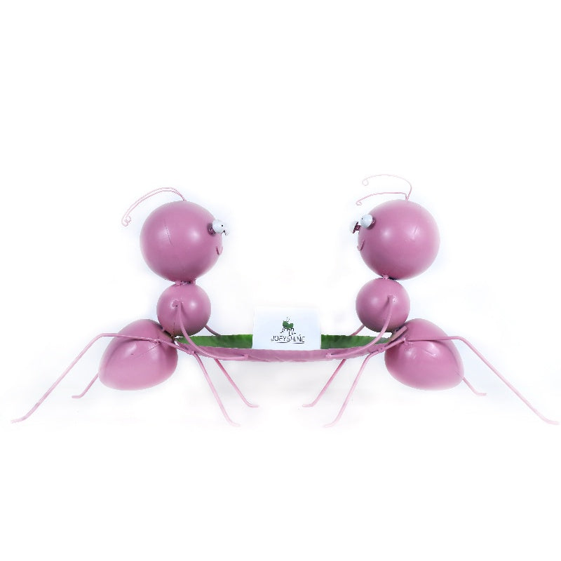 Metal Two Ants Figurine Tray Decor 12.6 inch