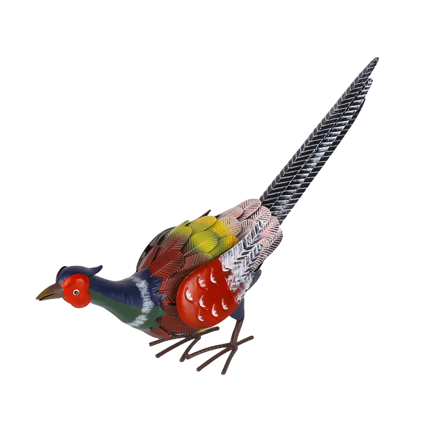 Metal Pheasant Figurine 26.8 Inches