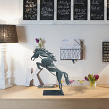 Metal Running Horse Sculpture 12.6 Inches
