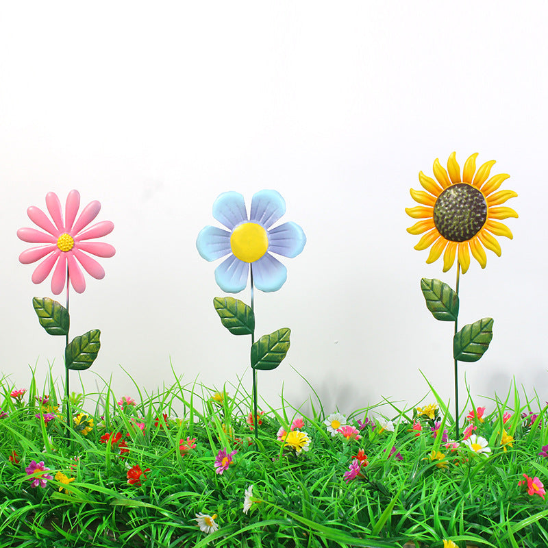 Metal Flower Garden Stakes
