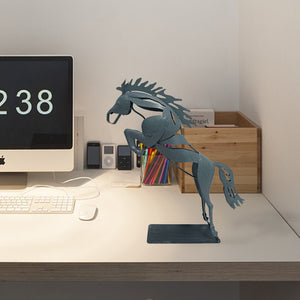 Metal Running Horse Sculpture 12.6 Inches