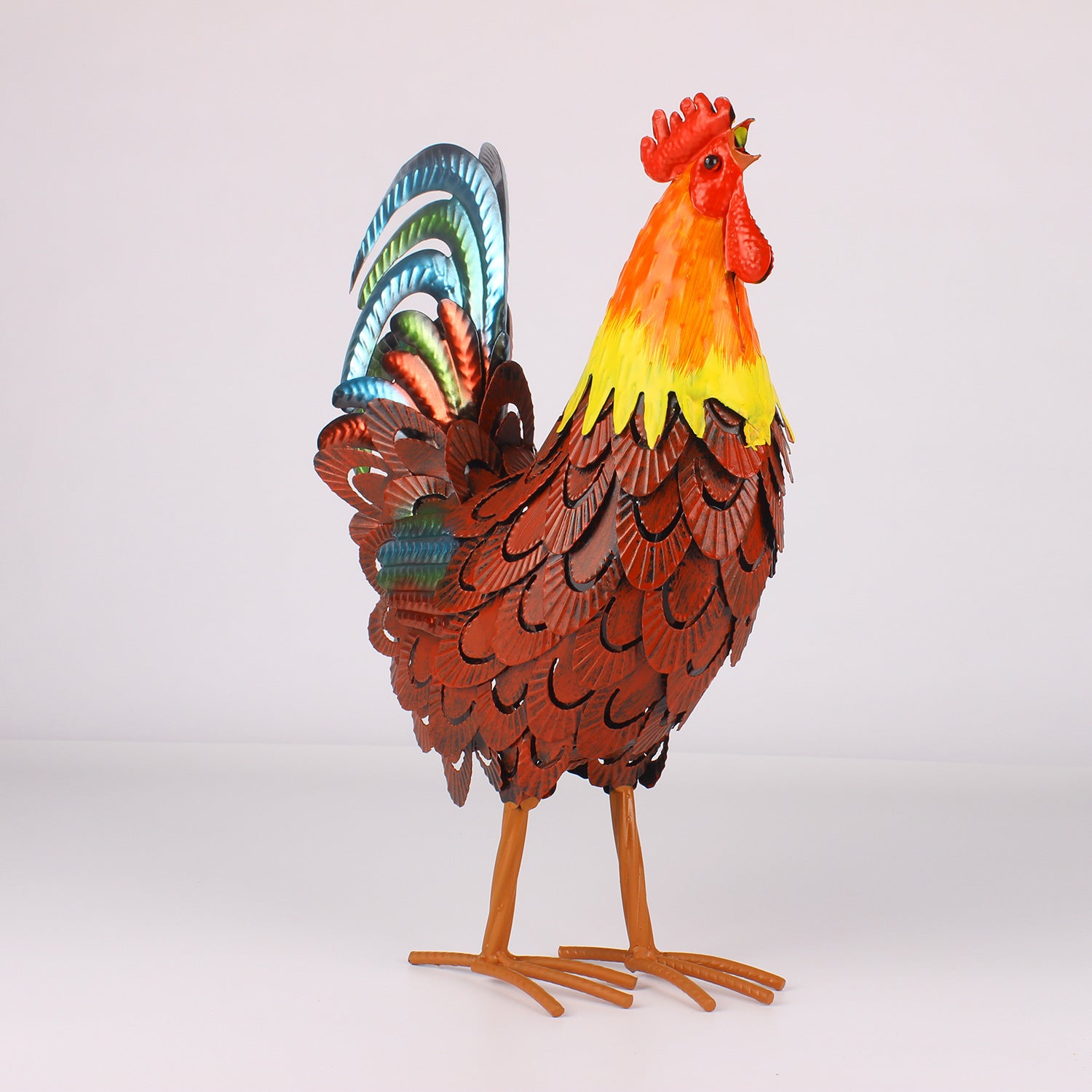 Metal Rooster Figurine 15.75 inch