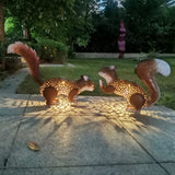 Metal Squirrel Sculpture 21.3 Inches