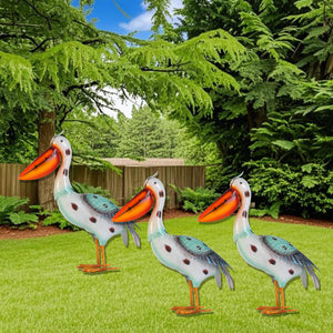 Metal Pelican Figurine 15.3 Inches
