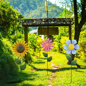 Metal Flower Garden Stakes