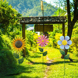 Metal Flower Garden Stakes