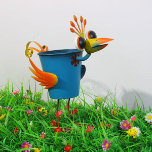 Metal Bird Planters