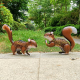 Metal Squirrel Sculpture 21.3 Inches