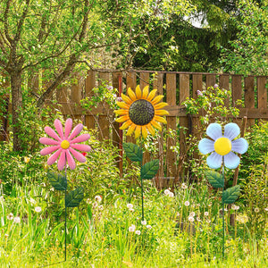 Metal Flower Garden Stakes