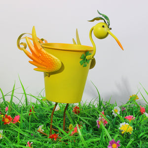 Metal Bird Planters