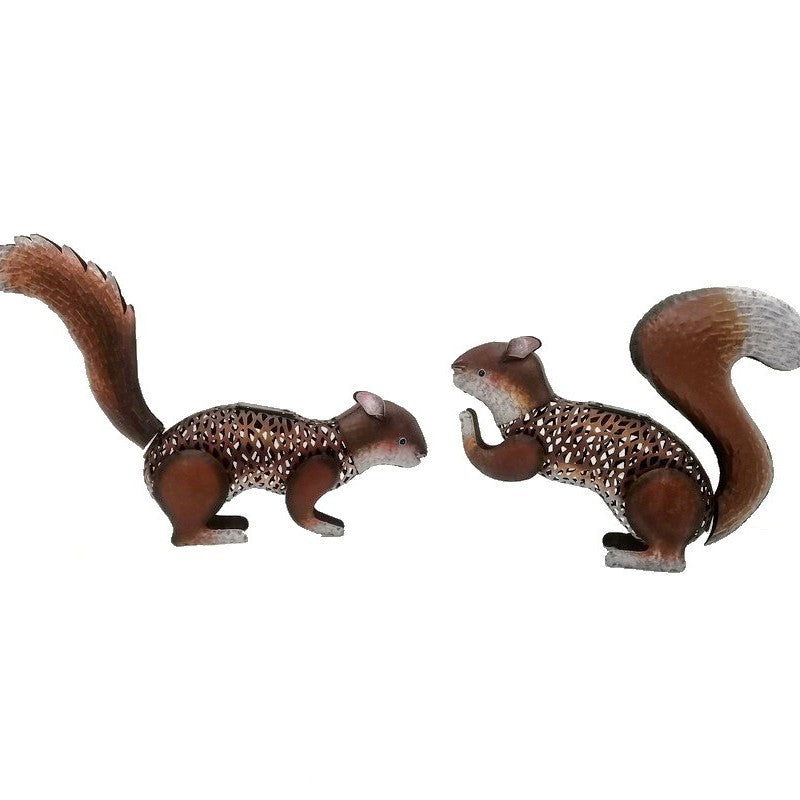 Metal Squirrel Sculpture 21.3 Inches