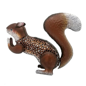 Metal Squirrel Sculpture 21.3 Inches