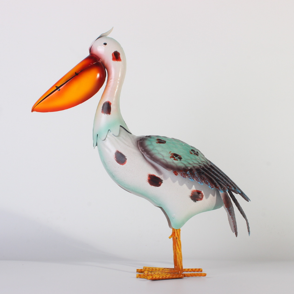 Metal Pelican Figurine 15.3 Inches