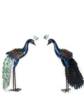 Painted Metal Peacock Model