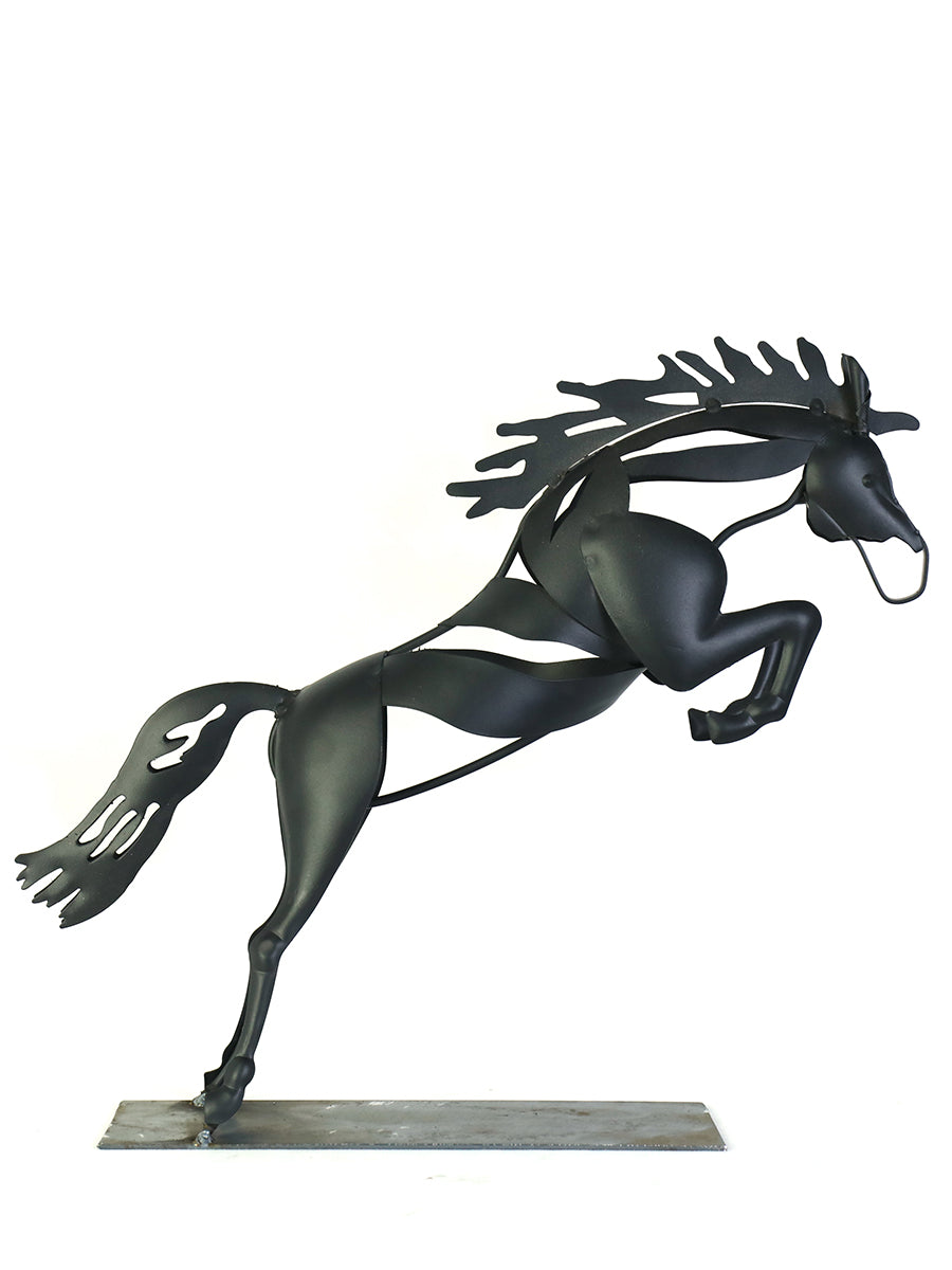 Metal Running Horse Sculpture 12.6 Inches