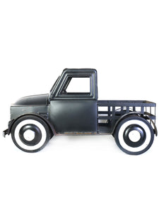 Black Vintage Metal Pickup Truck Model Decor