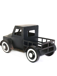 Black Vintage Metal Pickup Truck Model Decor