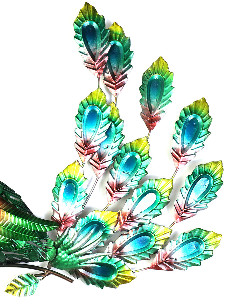 Green Metal Wall Art Metal Peacock Wall Decor Hanging – Joeyshine