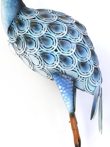 Metal Animal Blue Heron Painted